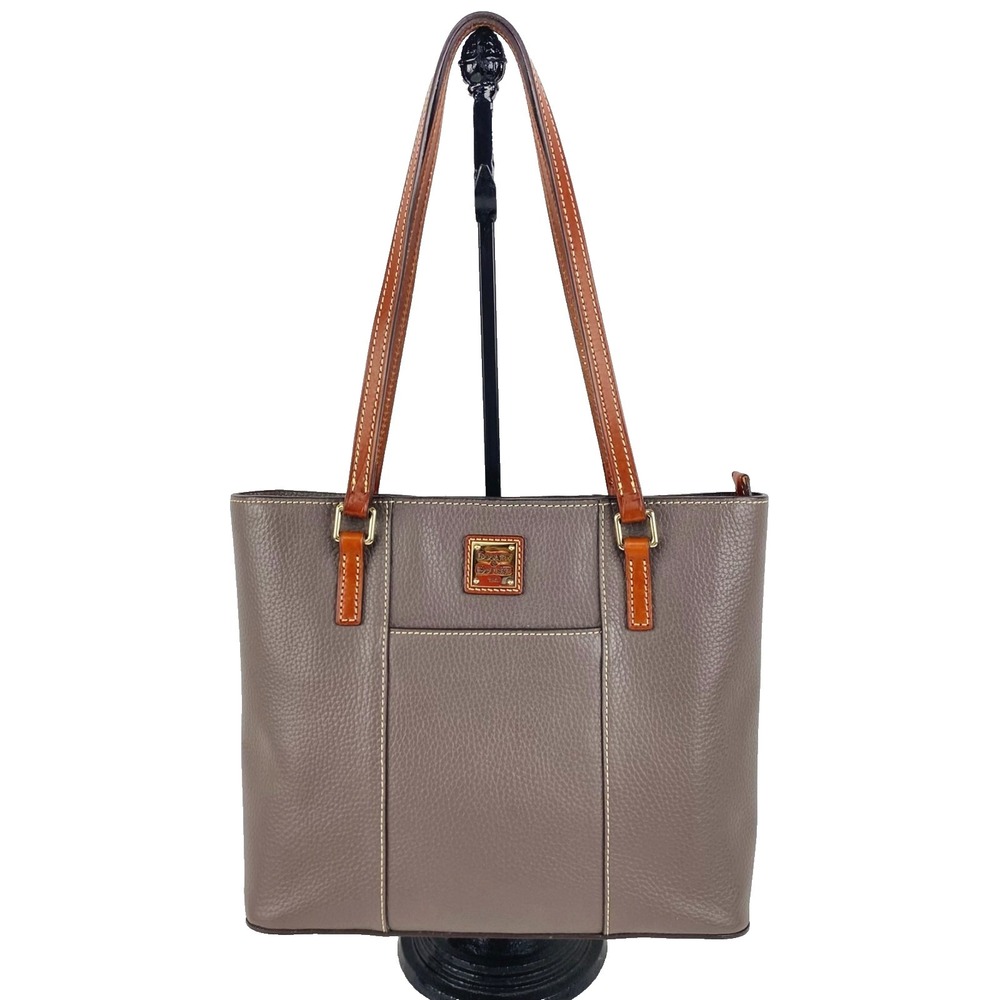New Dooney & Bourke Leather Tote Lexington Putty Brown Purse Satchel Handbag